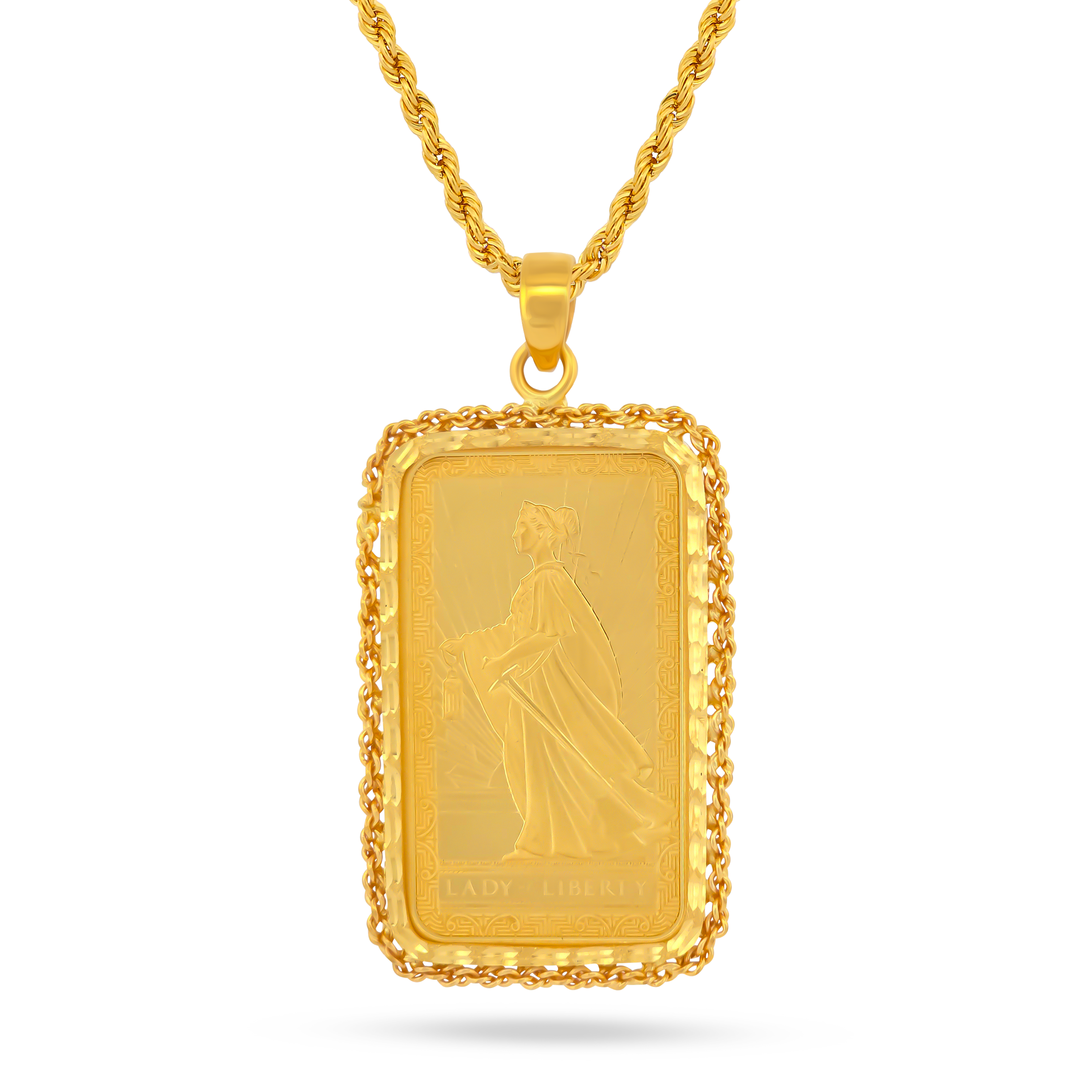 22K Gold Lady of Liberty Pendant