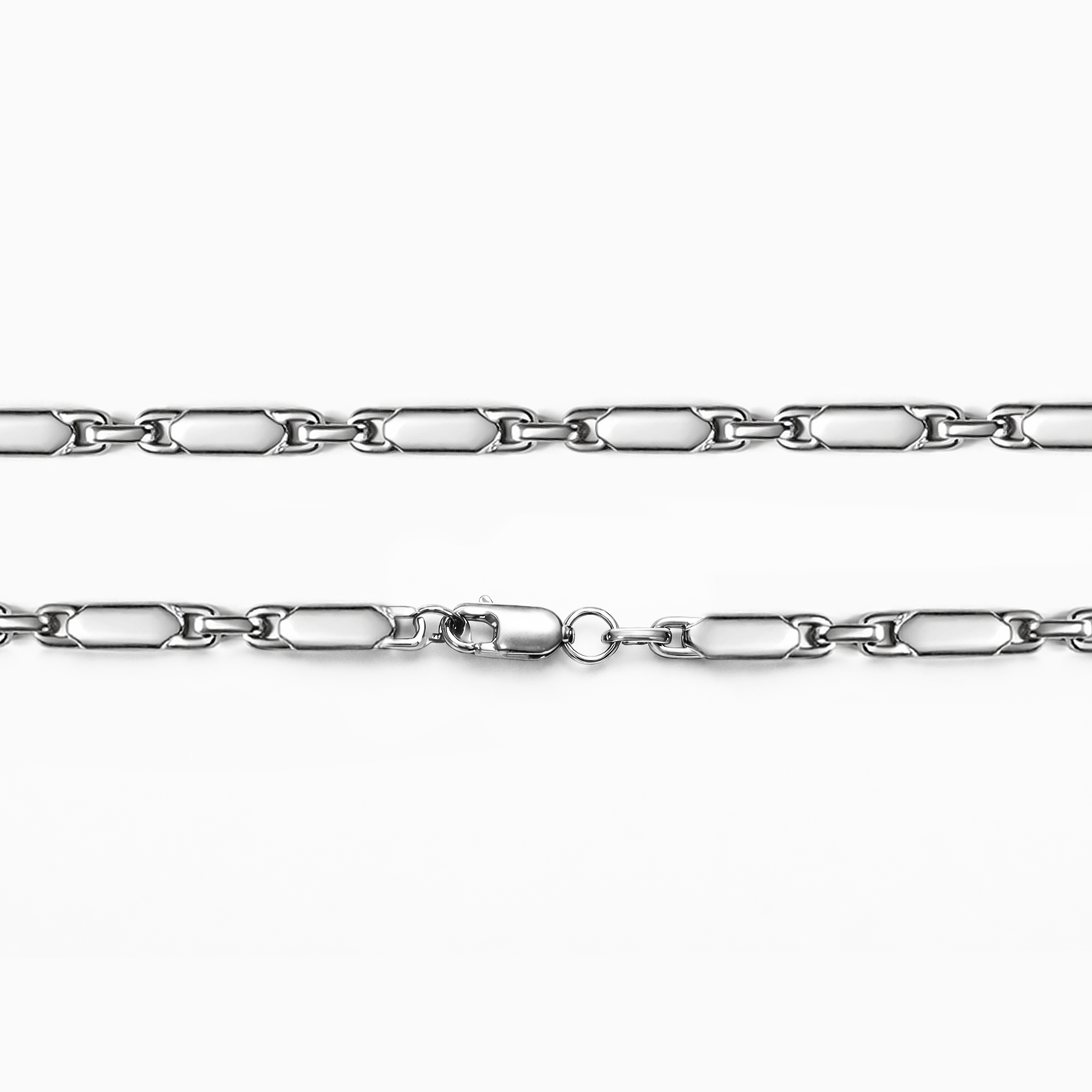 925 Silver Elongated Bar Link Chain - 22"