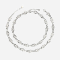 925 Silver Paw Bone Heart Anklets