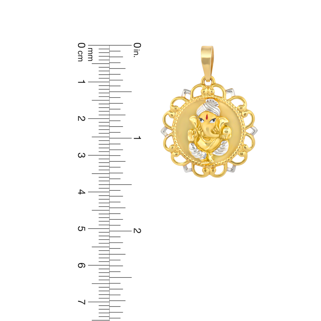 22K Gold Lord Ganesha Pendant with Ornate Frame