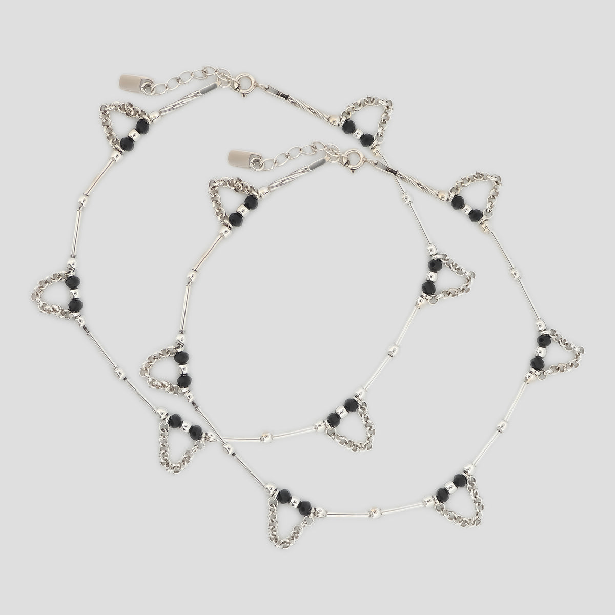 925 Silver Chain Drop Anklets
