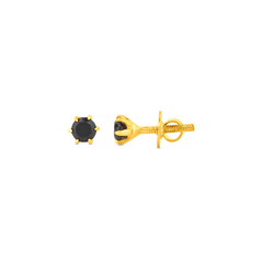 22K Gold Midnight Elegance Stud Earrings