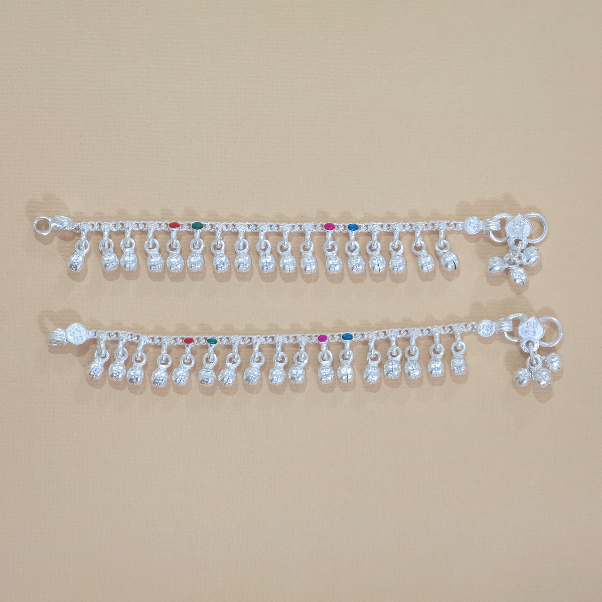 Silver Baby Gungroo Anklets