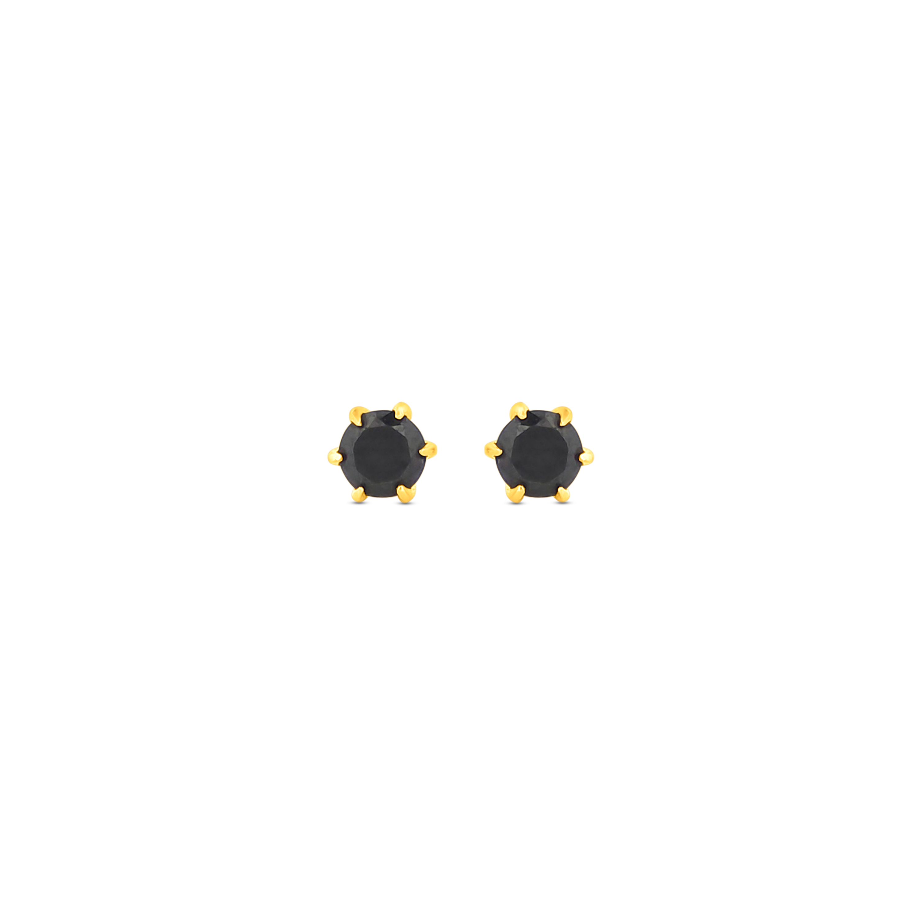 22K Gold Midnight Elegance Stud Earrings