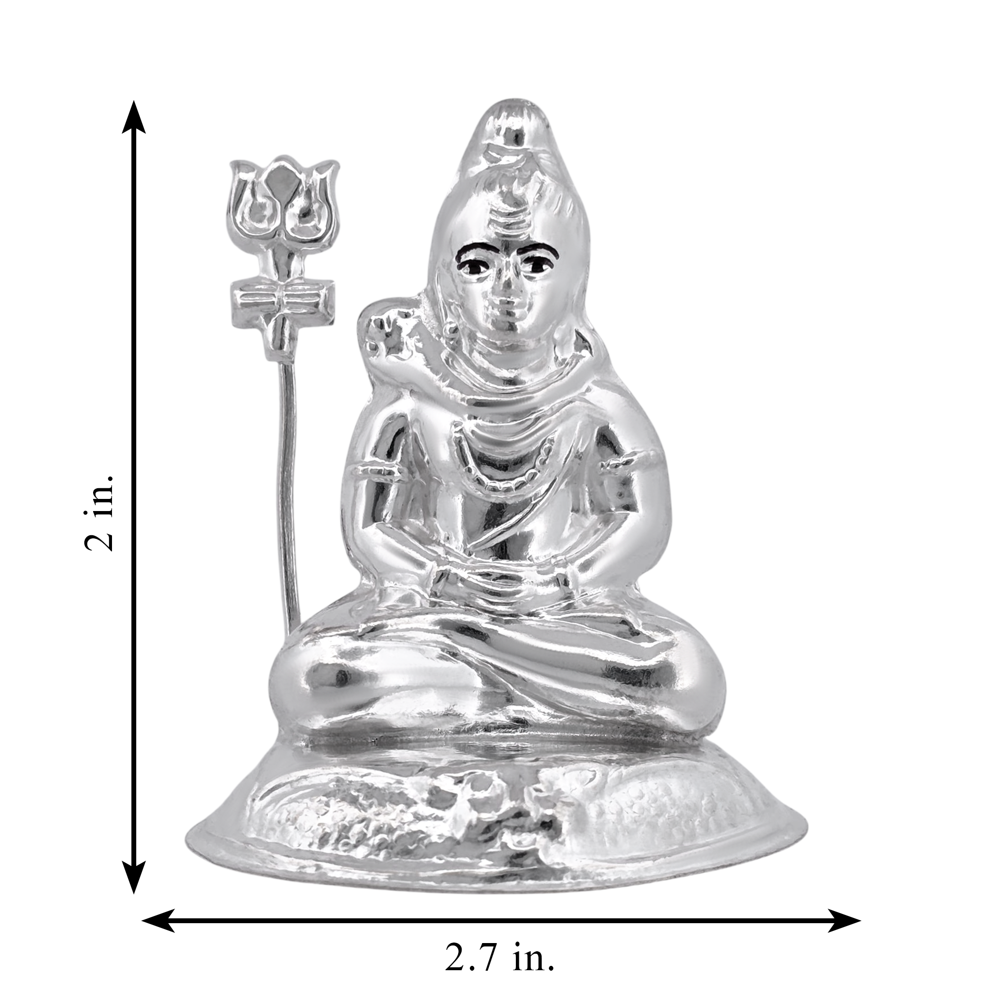 Sliver Lord Meditative Shiva Idol