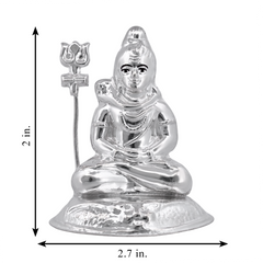 Sliver Lord Meditative Shiva Idol