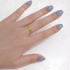 22K Gold Diamond-Cut Pattern Band Ring