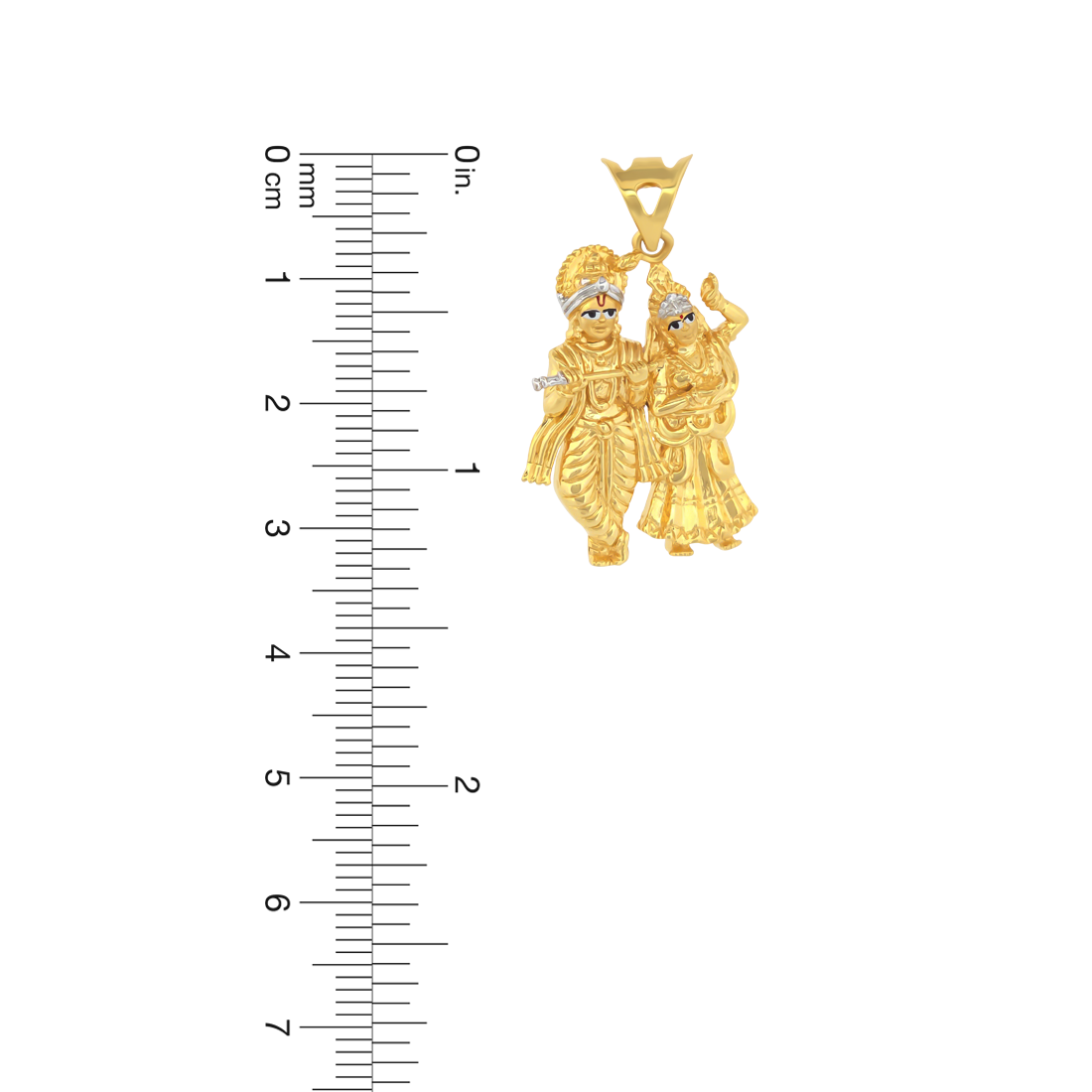 22K Gold Eternal Love Radha Krishna Pendant