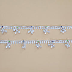 Silver Multicolor Gungroo Anklets