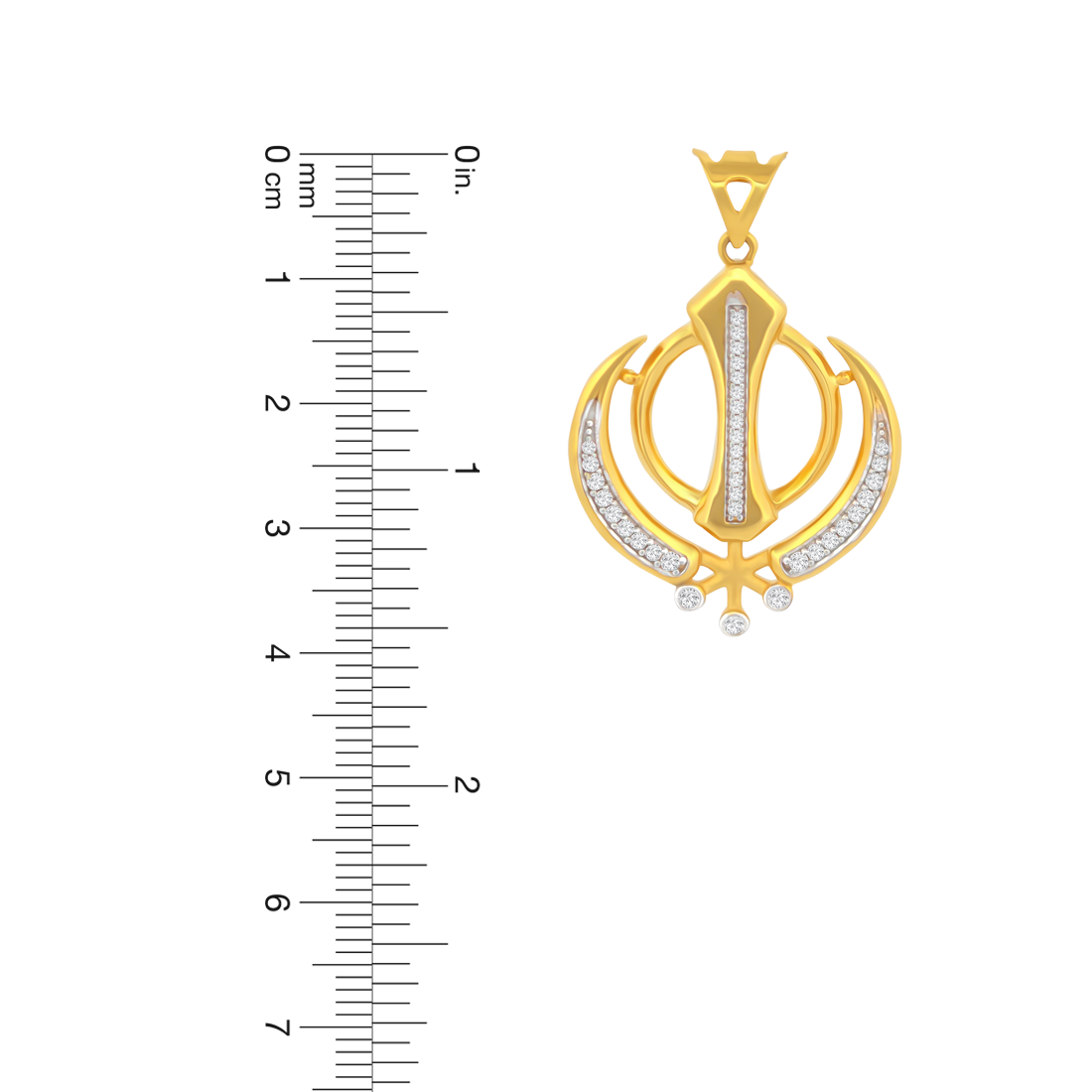 22K Gold Divine Khanda Pendant