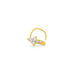22K Gold Arrow Nose Pin