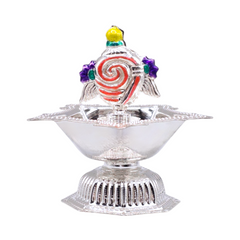 Silver Shankh Panch Mukh Oil Lamp