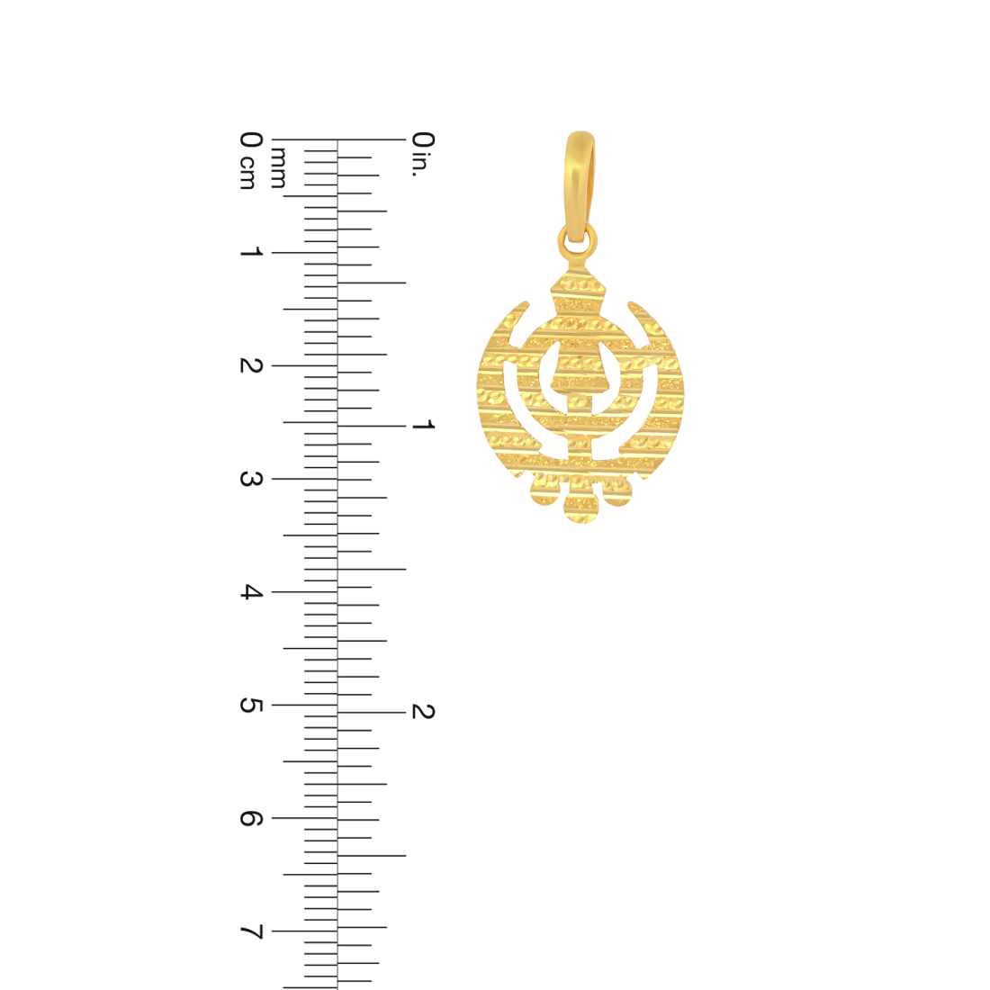 22K Gold Elegant Khanda Pendant