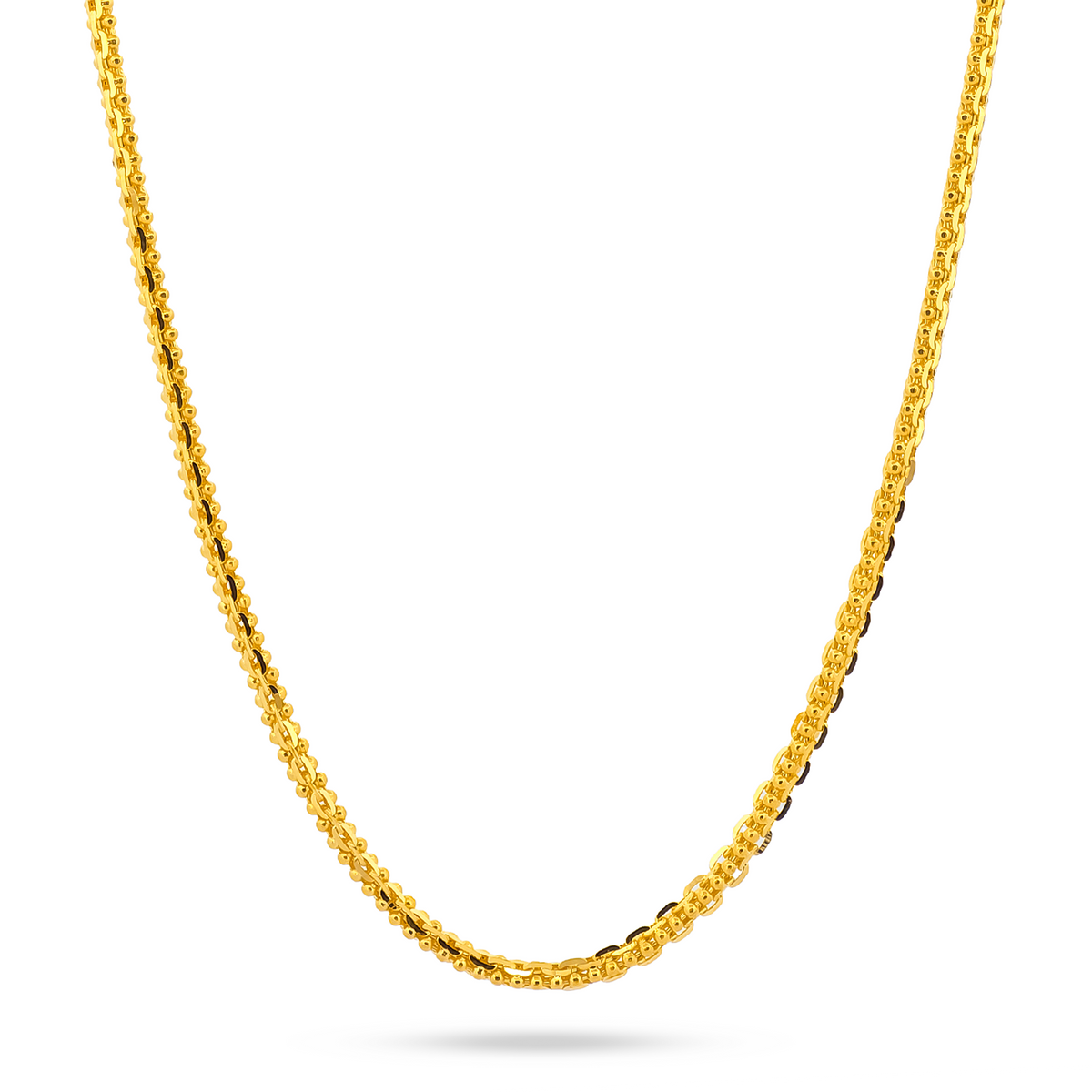 22K Gold Cable Dot Chain - 18"