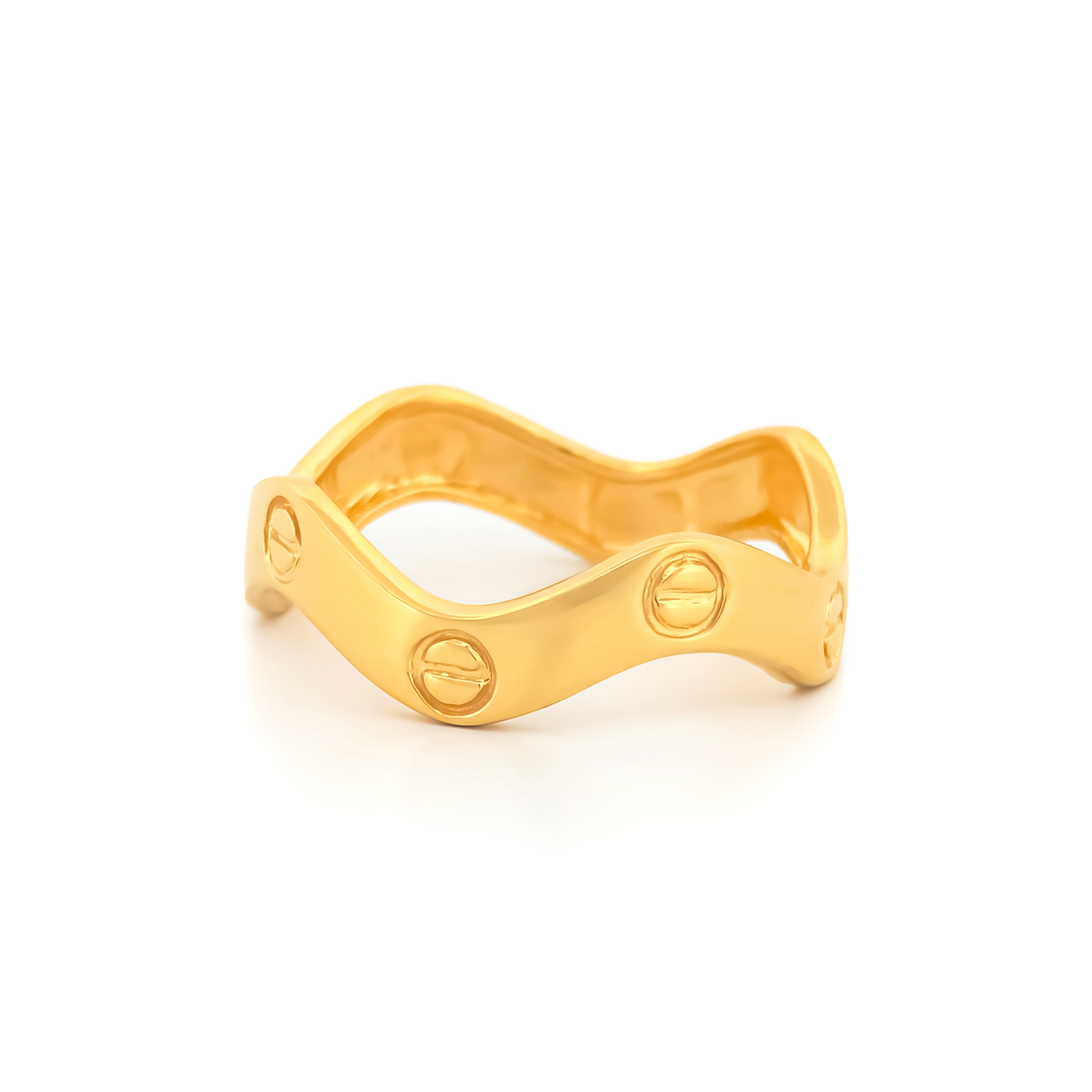 22K Gold Wave Band Ring