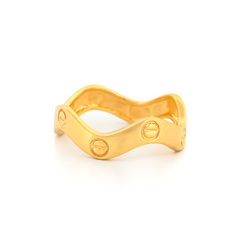 22K Gold Wave Band Ring