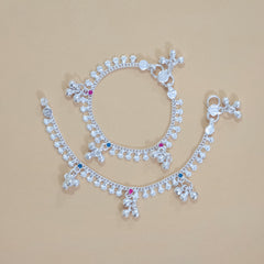 Silver Kids Multicolor Gungroo Anklets