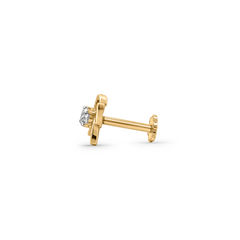18K Gold Petal Bloom Diamond Nose Pin
