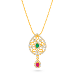 22K Gold Royal Teardrop Necklace