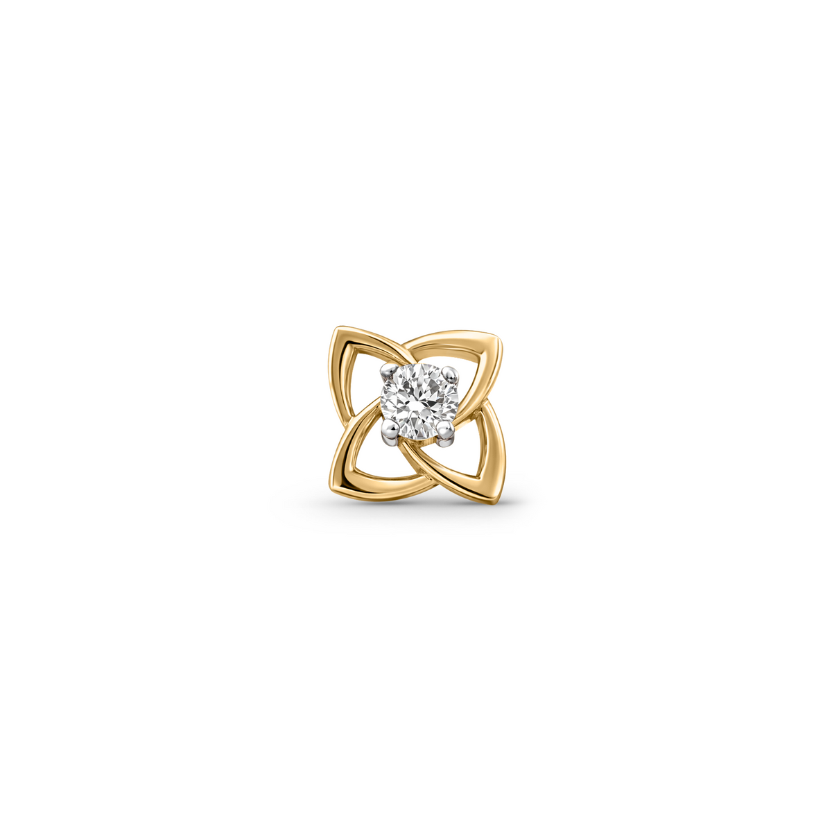 18K Gold Petal Bloom Diamond Nose Pin