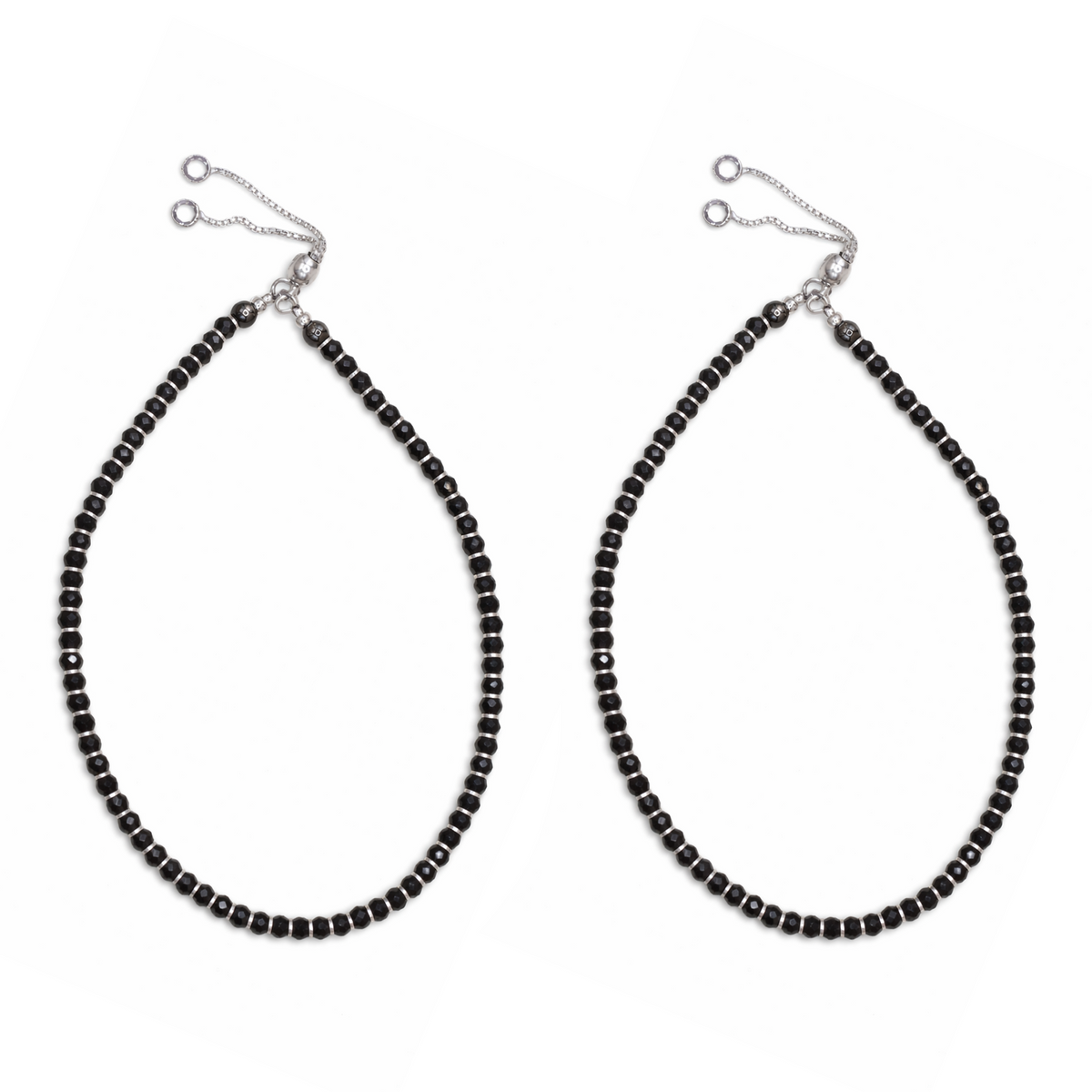 Silver Beaded Nazariyas Bracelets - Set of 2