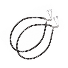 Silver Beaded Nazariyas Bracelets - Set of 2