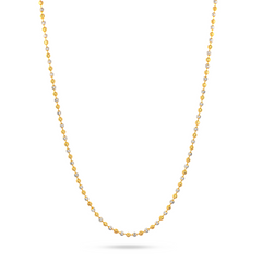 22K Gold Beaded Two-Tone Chain - 16"