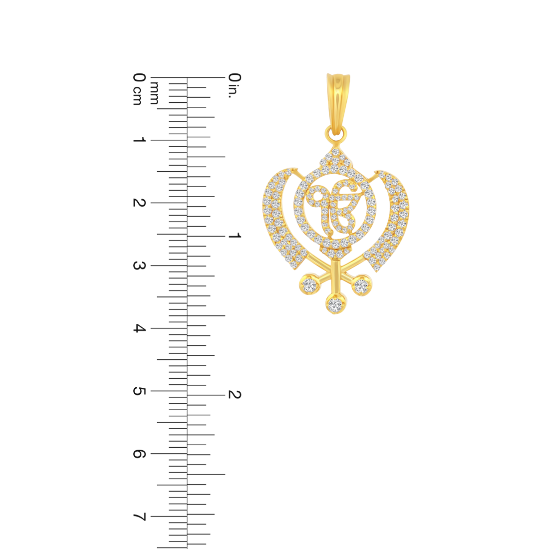 22K Gold Luxurious Khanda Pendant