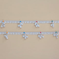 Silver Kids Multicolor Gungroo Anklets