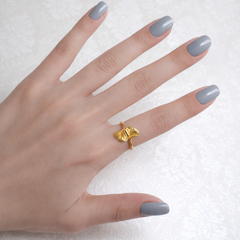 22K Gold Leaf Ring