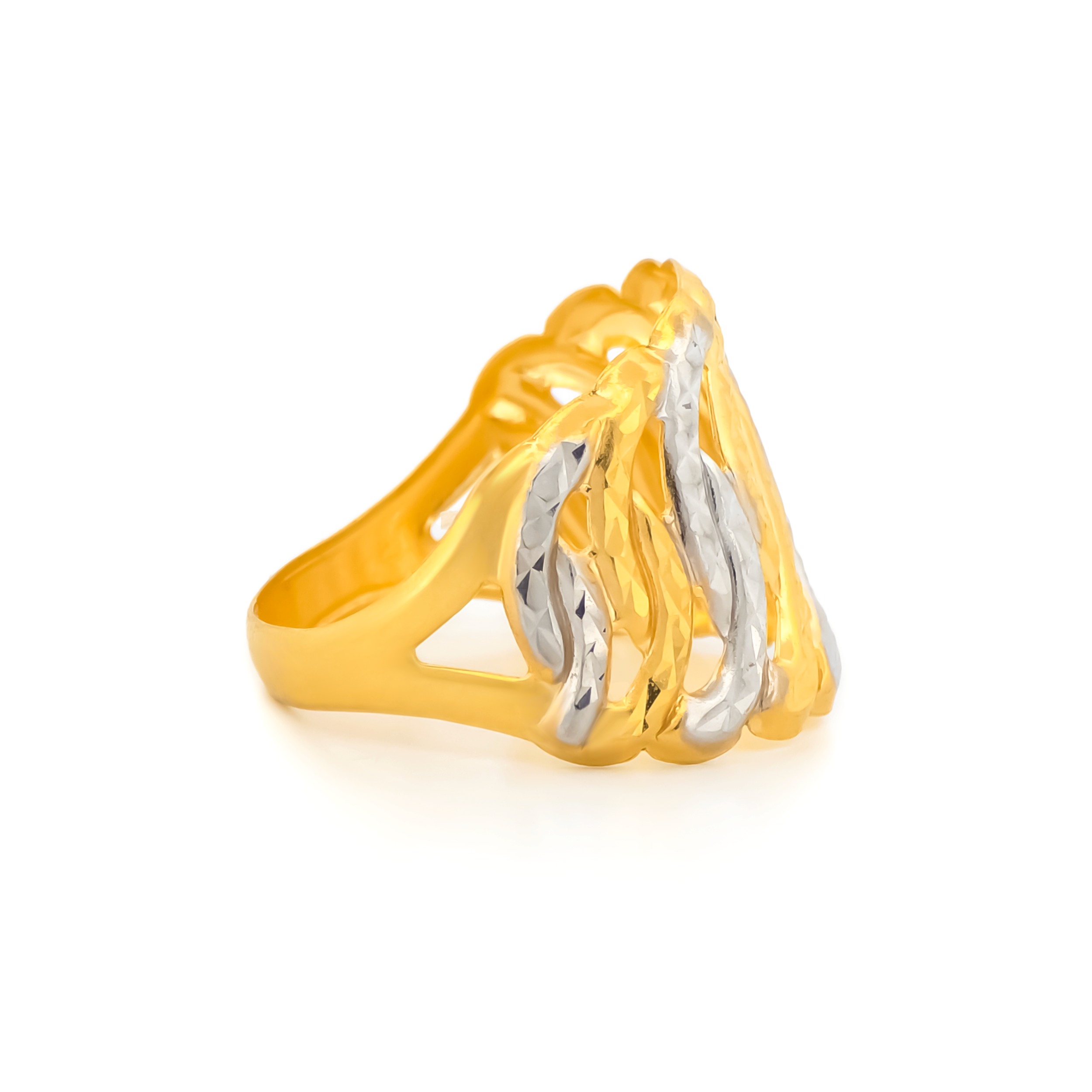 22K Gold Two-Tone Wide Ring