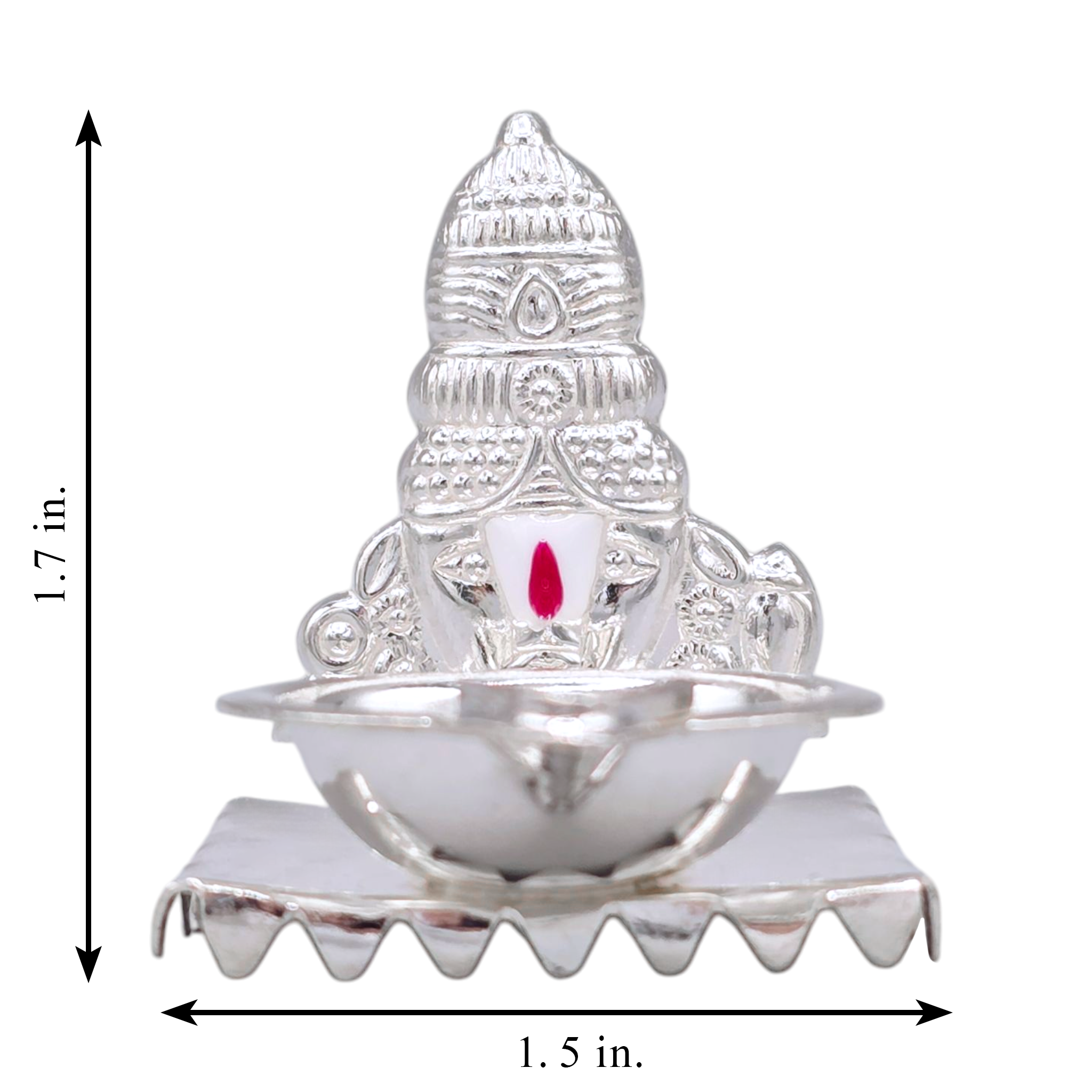 Silver Balaji Oil Lamp & Incense Holder