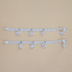 Silver Kids Multicolor Gungroo Anklets