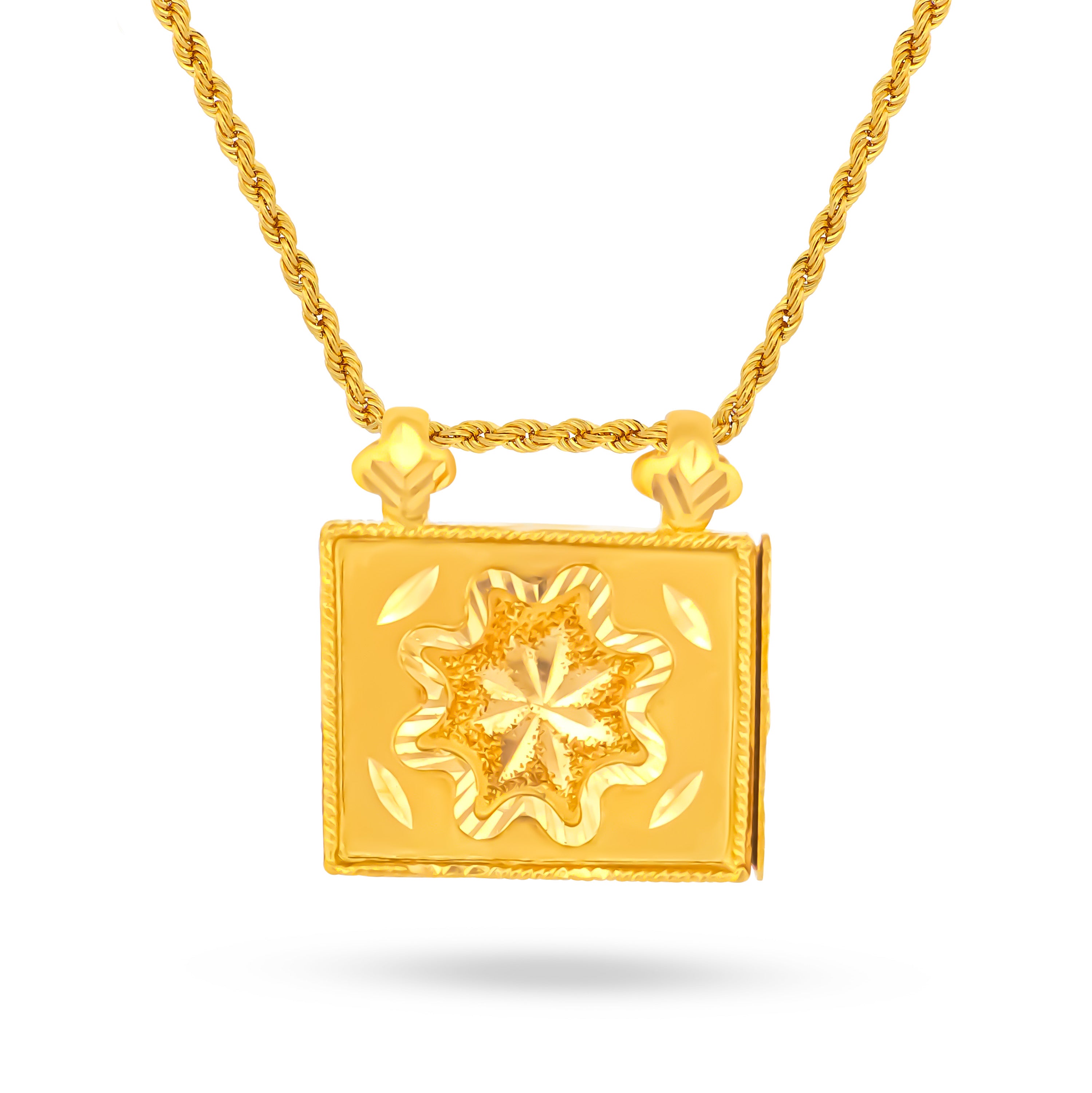 22K Gold Traditional Sikh Pendant with Khanda Symbol