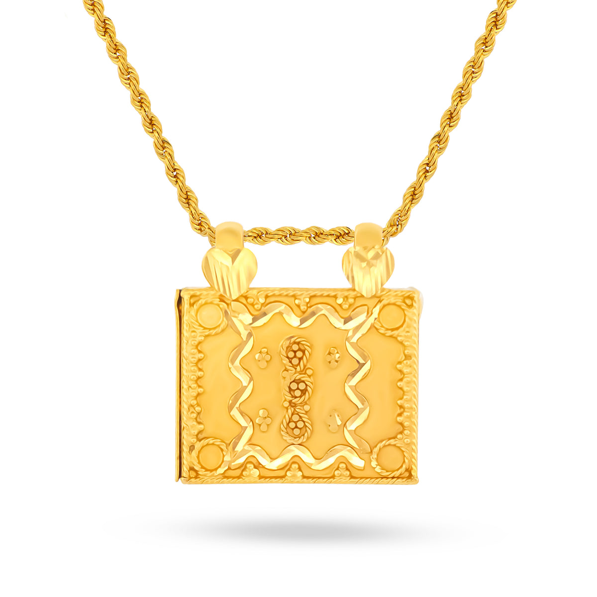 22K Gold Islamic Pendant Intricate Detailing