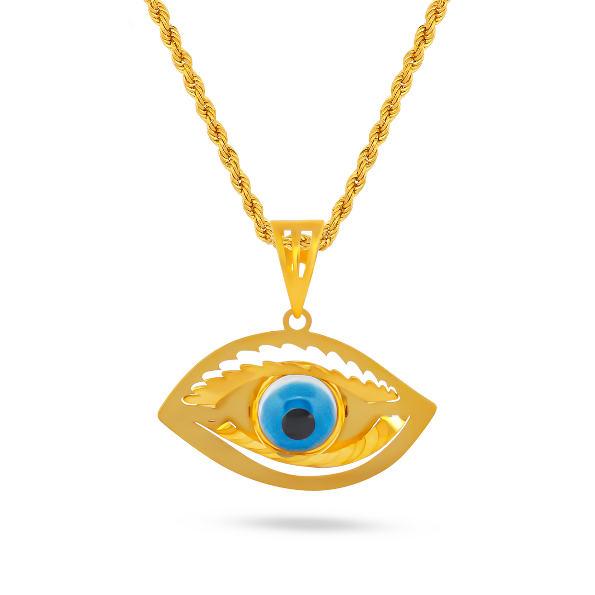 22K  Gold Evil Eye Pendant