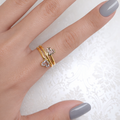22K Gold Two-Tone Heart Ring