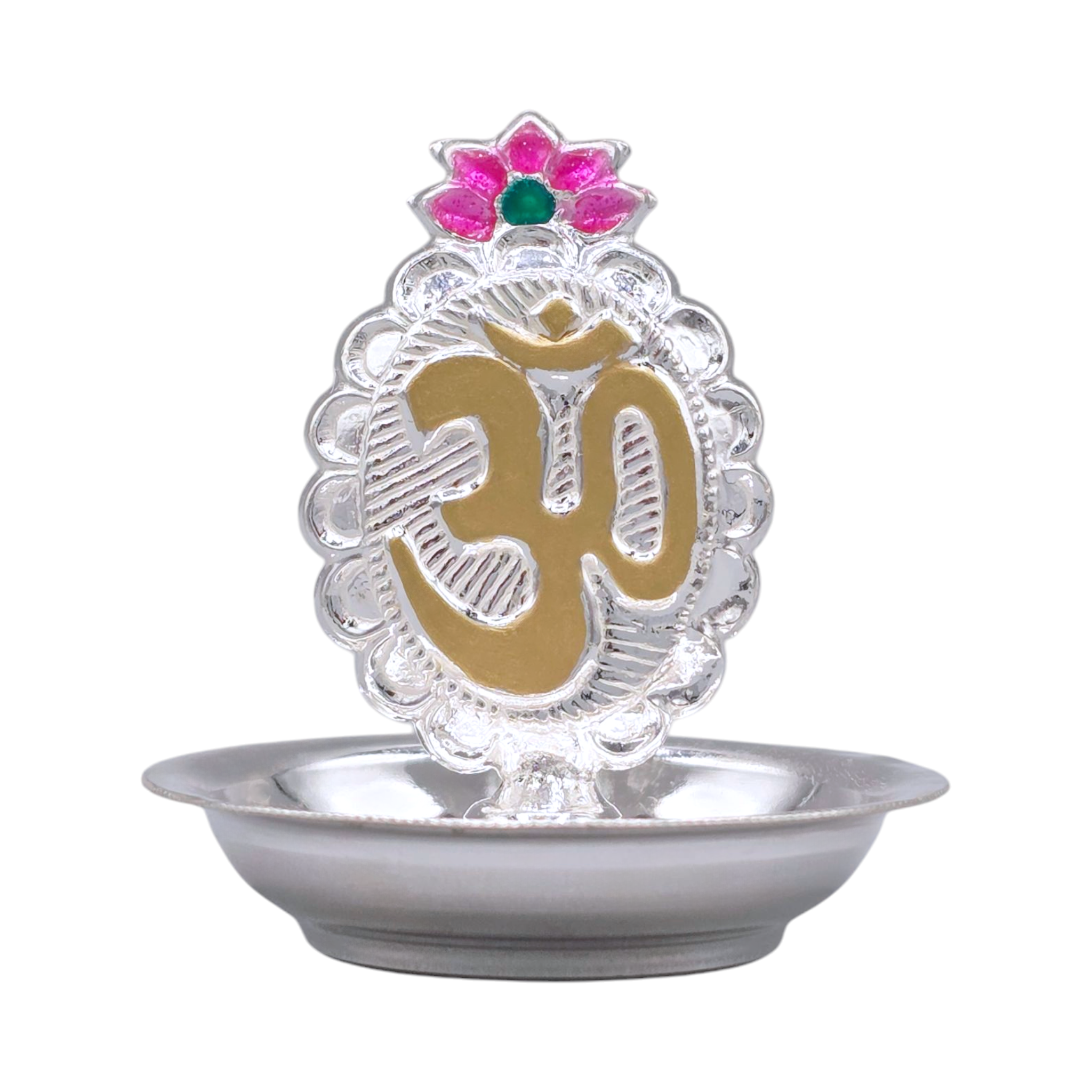 Silver Om Symbol Incense Holder