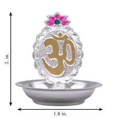 Silver Om Symbol Incense Holder