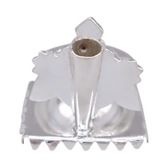 Silver Shankh Chakra Oil Lamp & Incense Holder