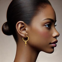 22K Gold Charming  Bali Earrings