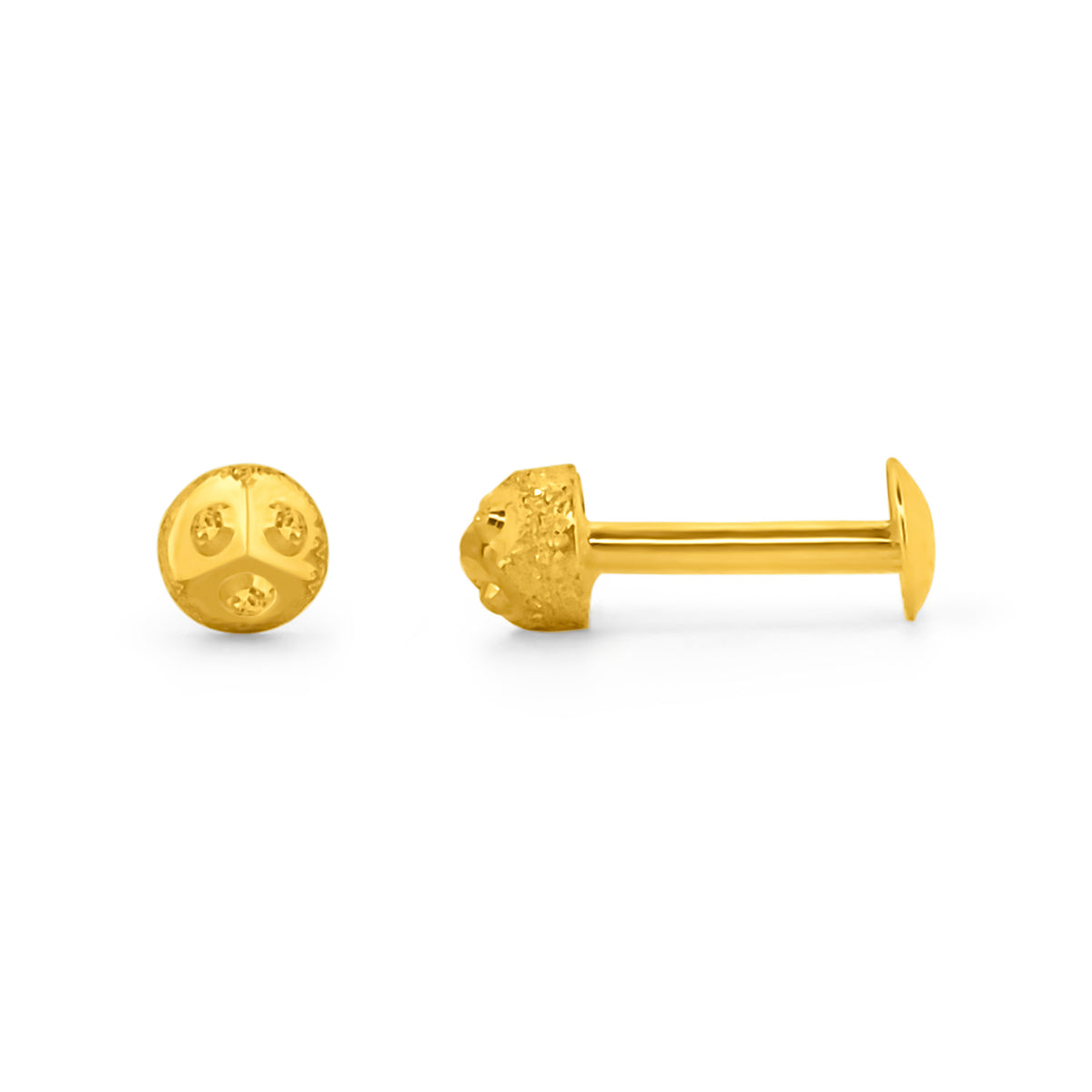 22K Gold Diamond-Cut Baby Stud Earrings