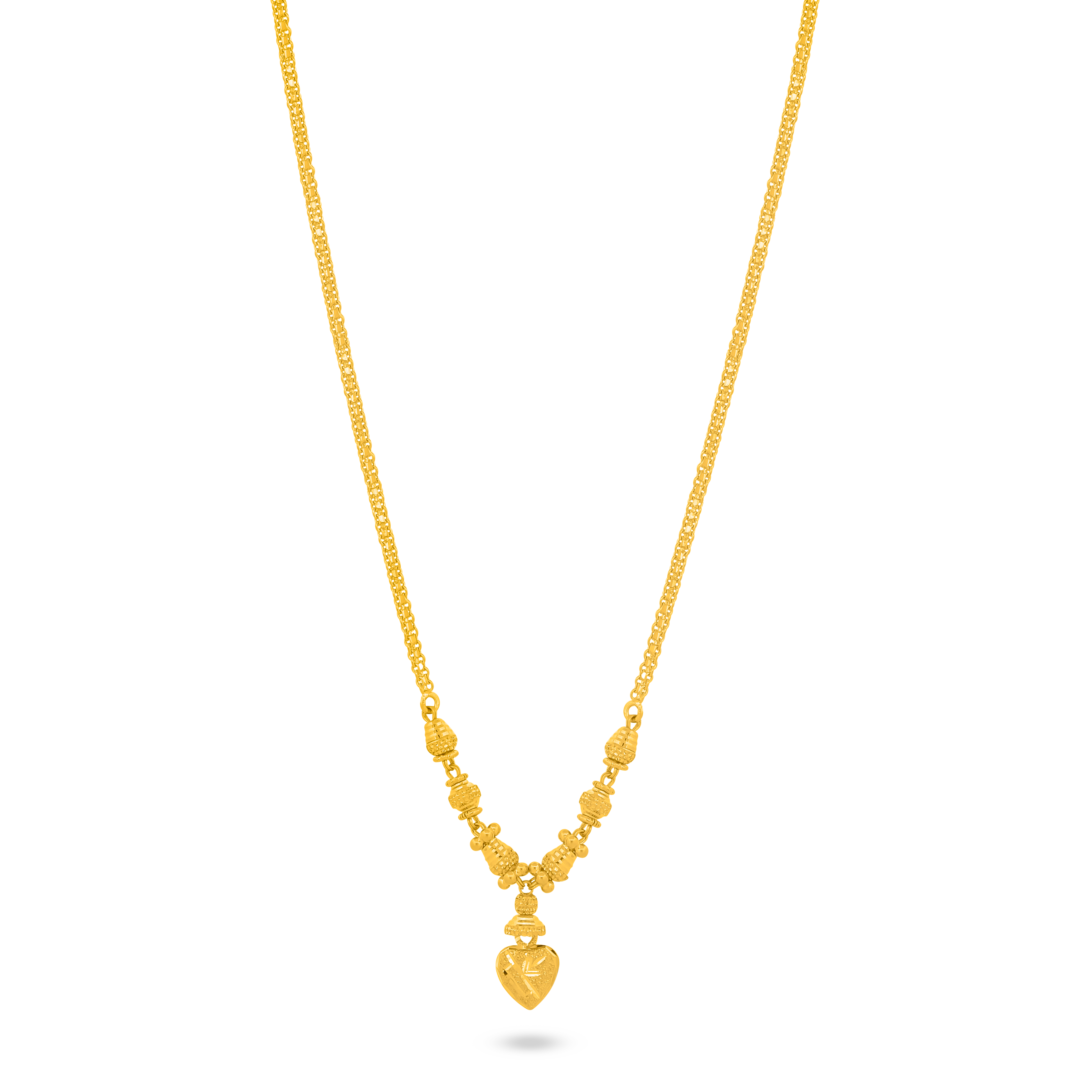22K Gold Traditional Gold Heart Necklace