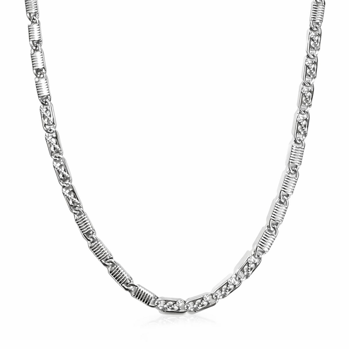 925 Silver Diamond-Cut Link Chain - 22"