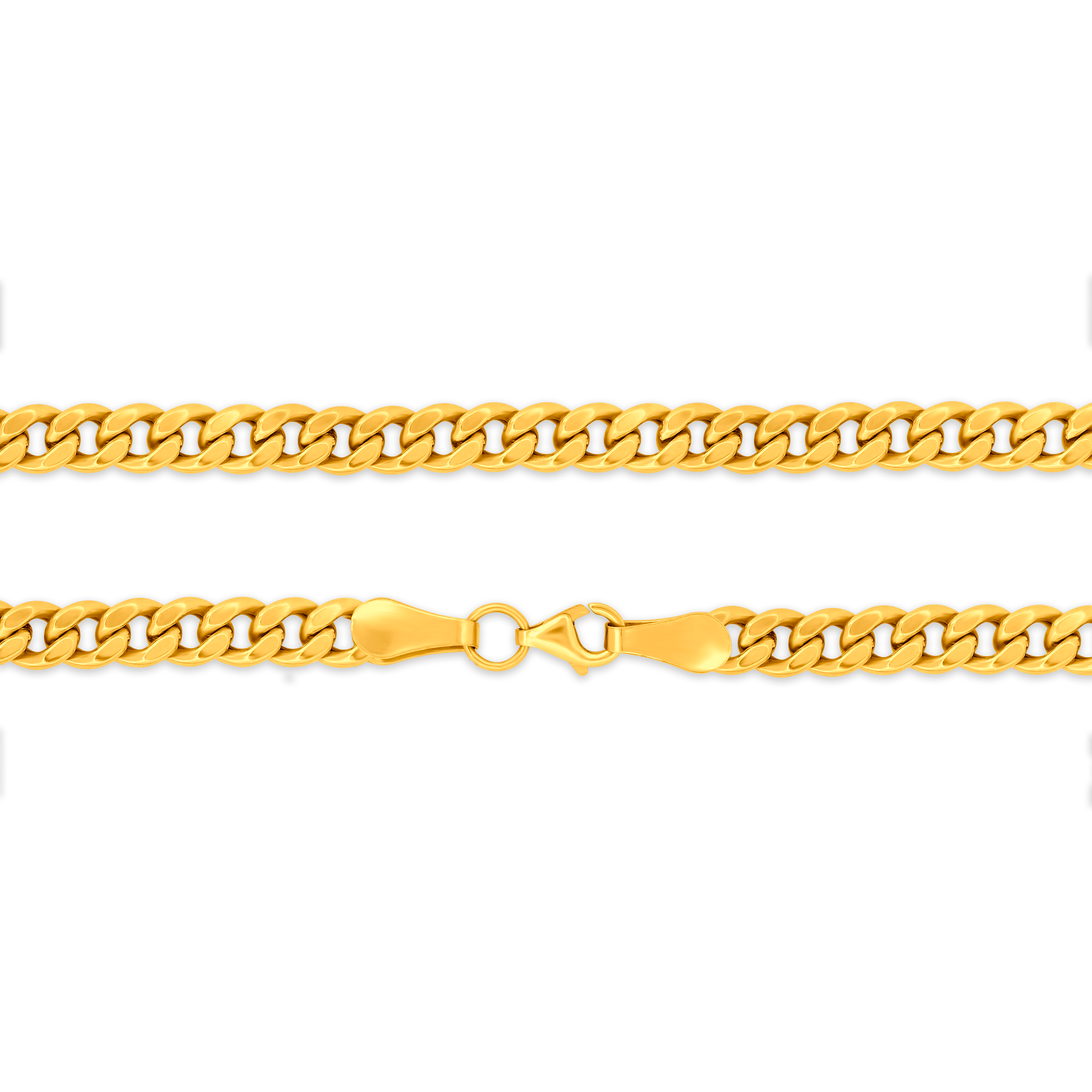 22K Gold Lite Curb Chain - 16"