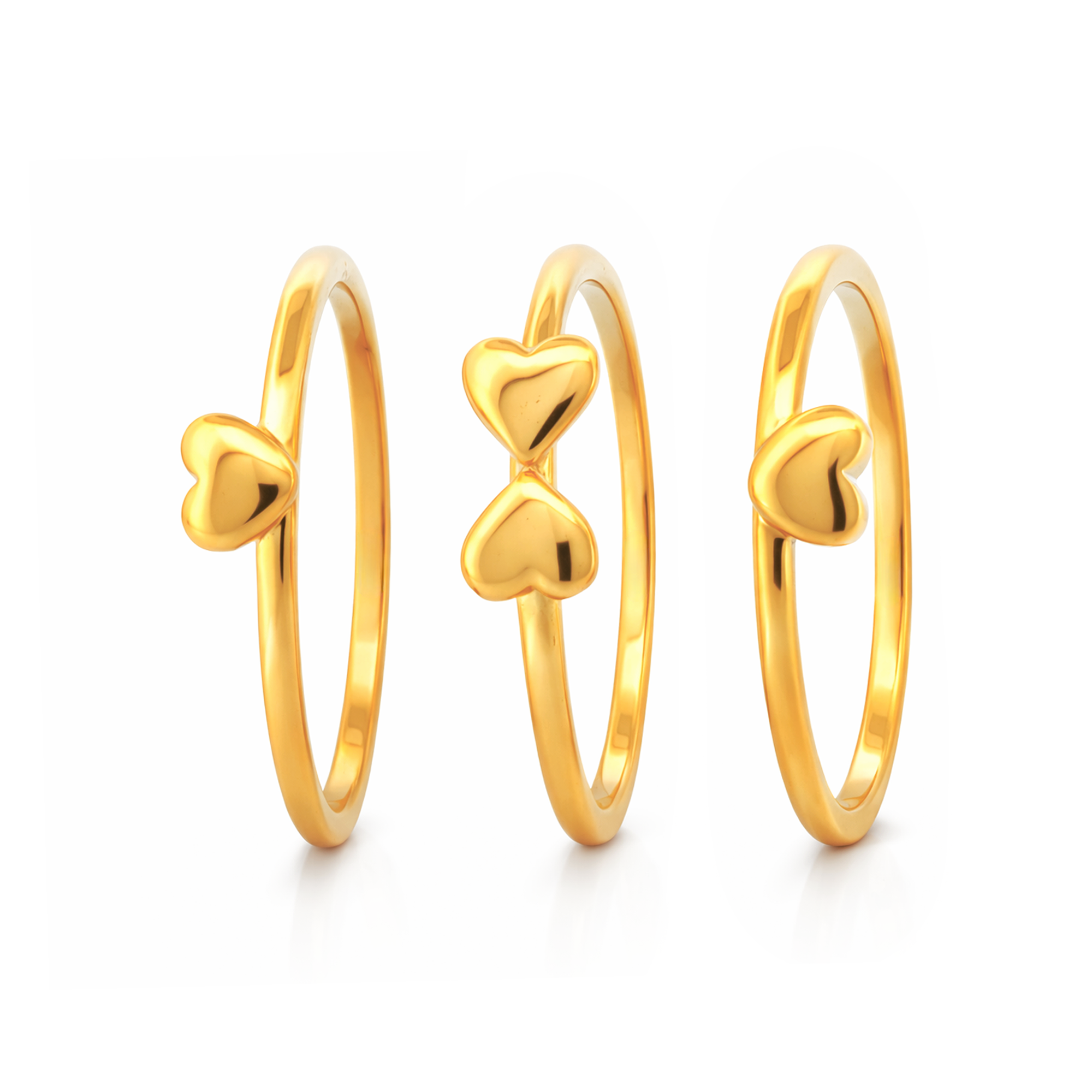 22K Gold 3 Layered Floral Ring