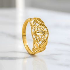 22K Gold Filigree Oval Ring