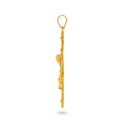 22K Gold Cross Christ Pendant