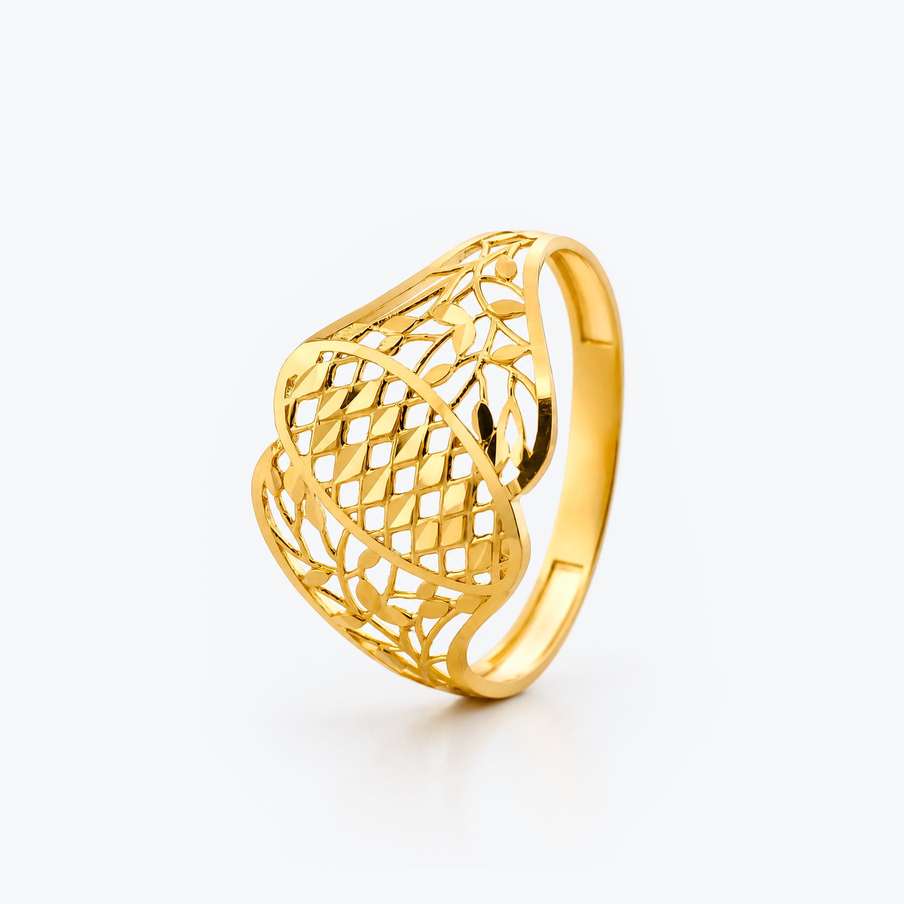 22K Gold Openwork Mesh Ring