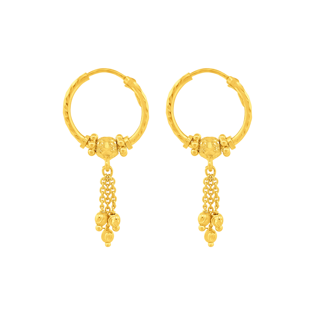 22K Gold Chandbali Drops Earrings